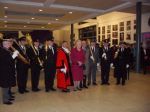 Dame Mary and her husband with the Mayor of Southampton and the Mace Bearers.